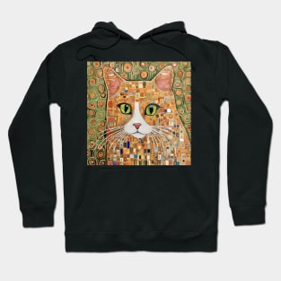 Klimt Tabby Cat with Green Eyes Hoodie